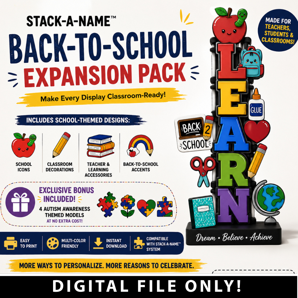 Stack-A-Name Back-to-School Expansion Pack (Digital File Only)