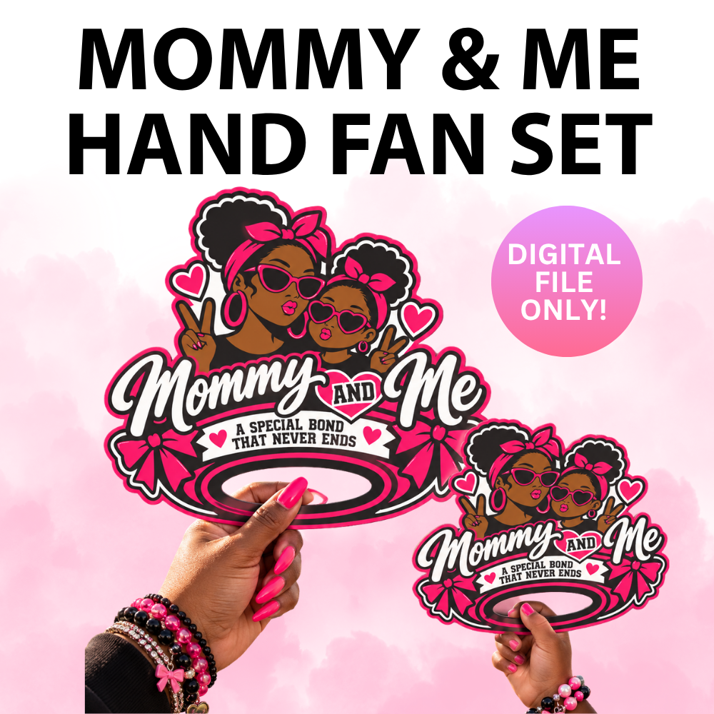 Mommy & Me Hand Fan Set /African-American (Digital Files)