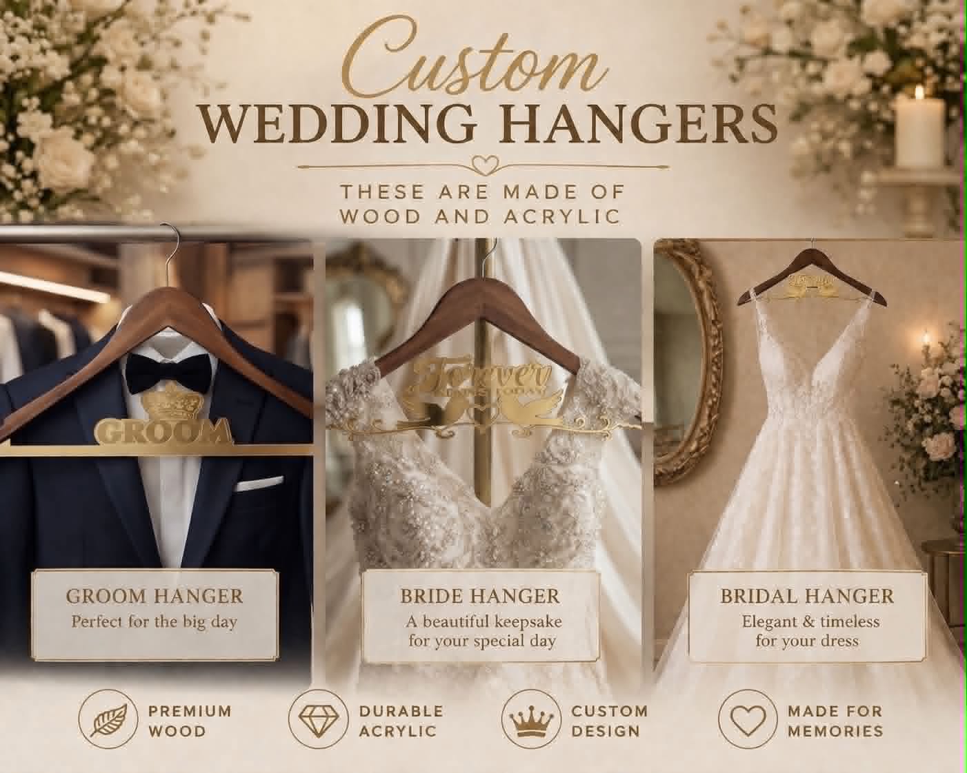 Custom Wedding Hangers