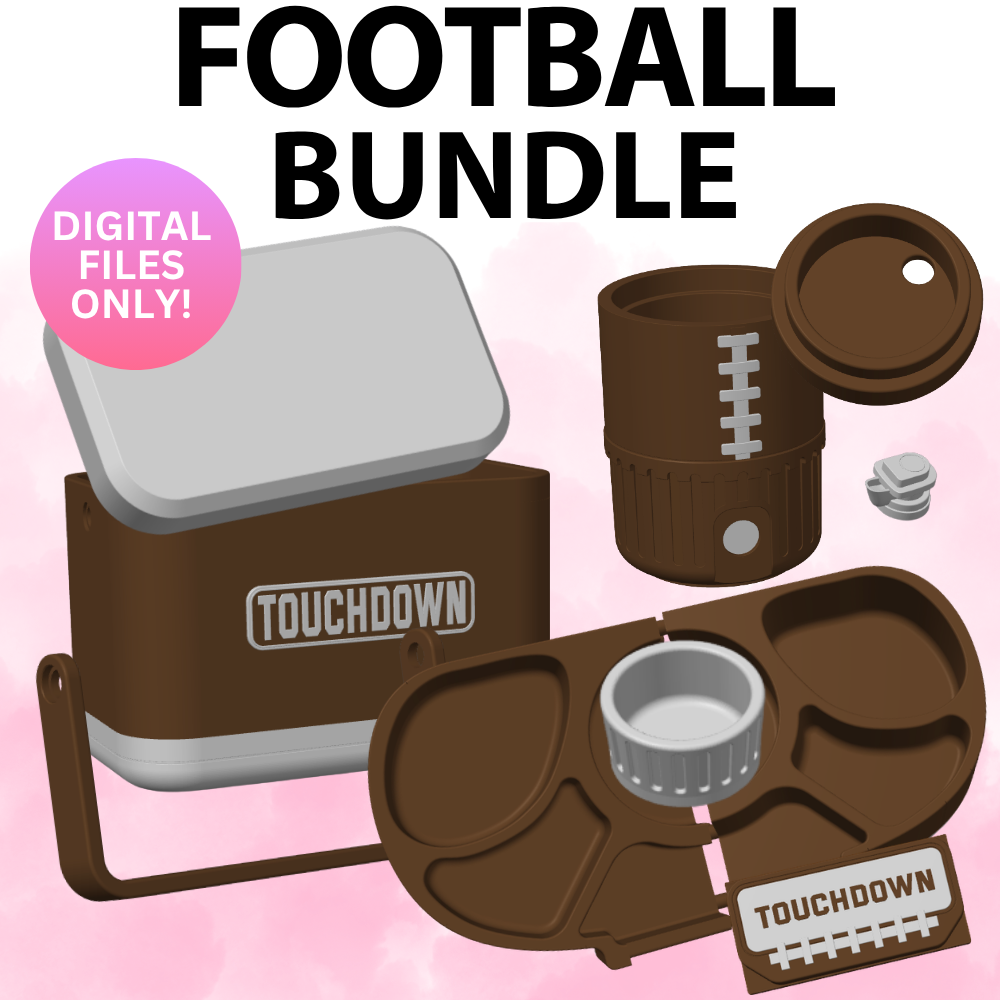 Football Can Cooler, Cooler & Snack Tray Bundle (Digital File Only)