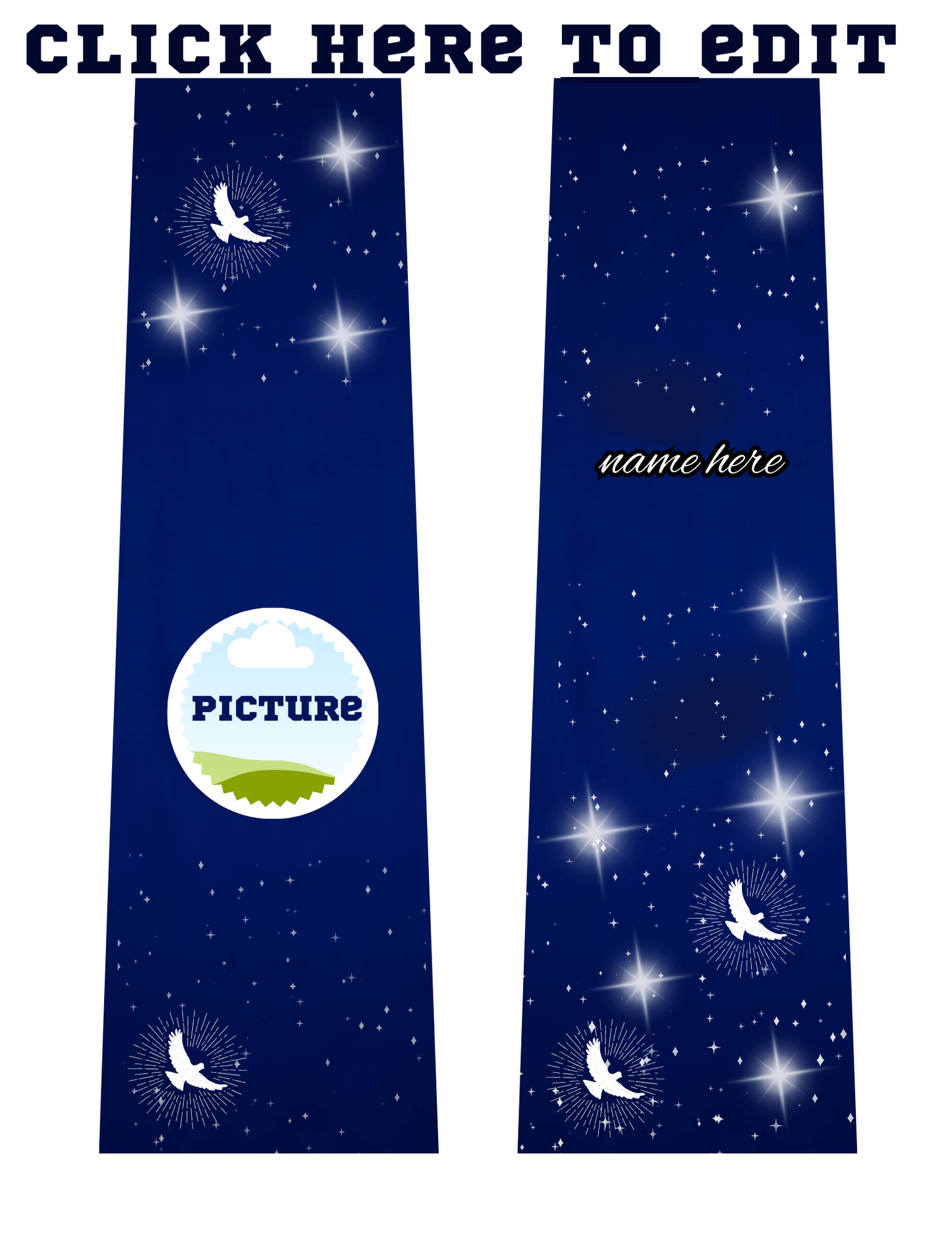 memorial editable tie