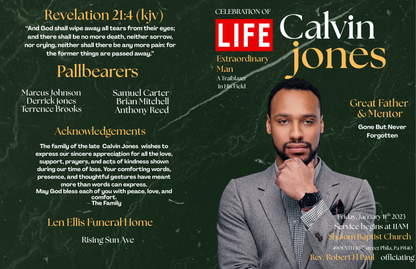 EDITABLE LIFE OBITUARY OF CALVIN