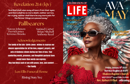 EDITABLE OBITUARY AVA'S RED ROSE