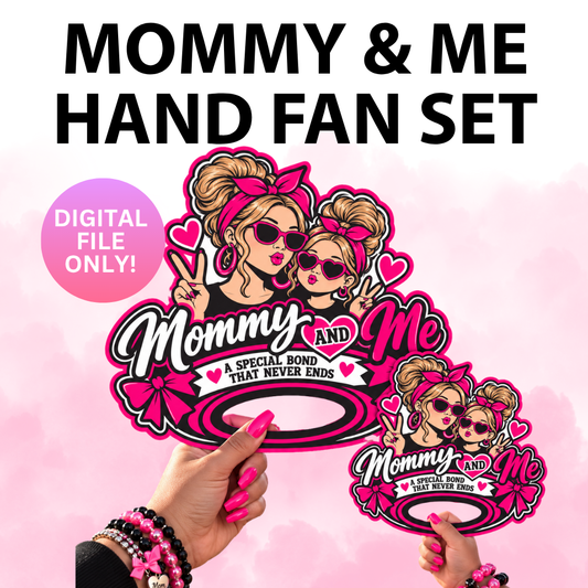 Mommy & Me Hand Fan Set /Caucasian (Digital Files)
