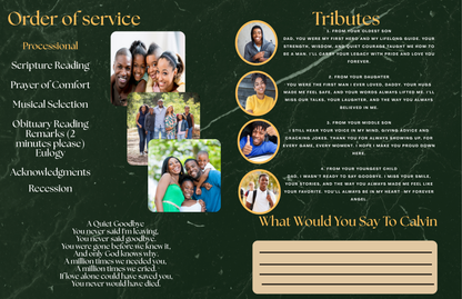 EDITABLE LIFE OBITUARY OF CALVIN