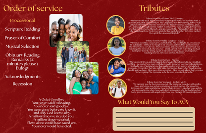 EDITABLE OBITUARY AVA'S RED ROSE