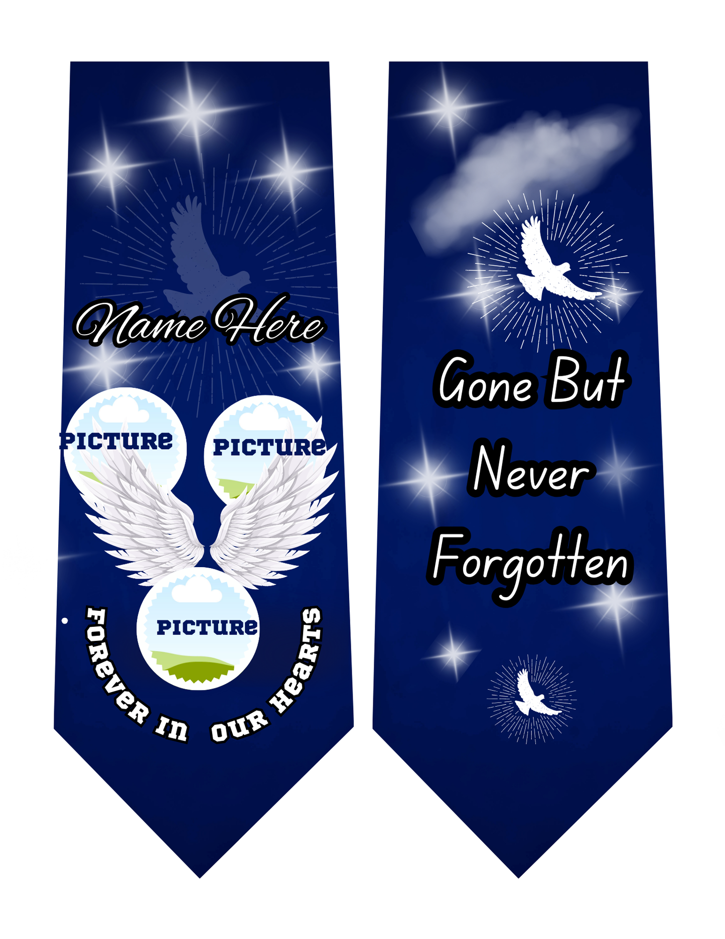 memorial editable tie