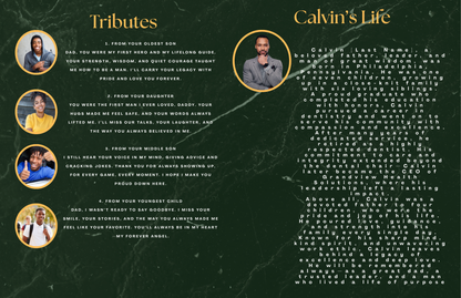 EDITABLE LIFE OBITUARY OF CALVIN