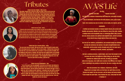 EDITABLE OBITUARY AVA'S RED ROSE