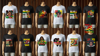 JUNETEENTH SHIRT BUNDLE 36 DESIGNS PNG'S