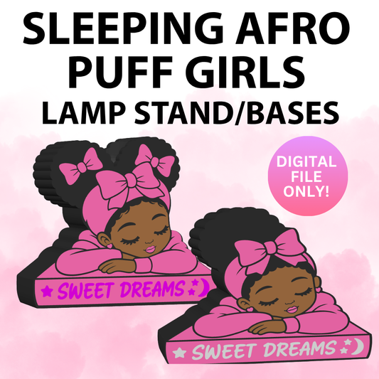 Sleeping Afro Puff Girls Lamp BaseS (Digital File Only)
