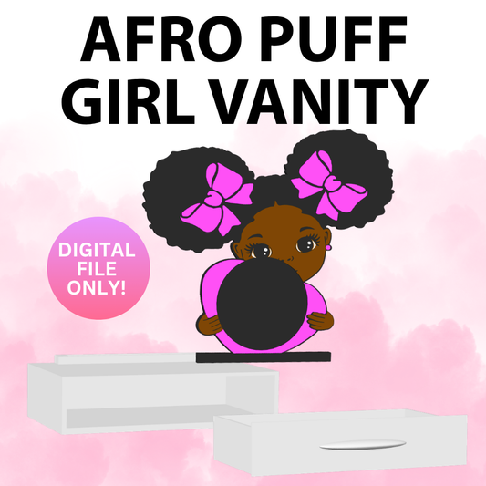 Afro Puff Girl Vanity (Digital File Only)