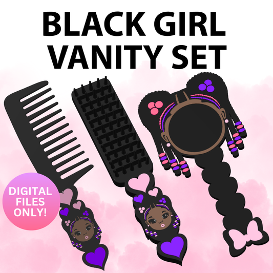 Black Girl Vanity Set (Digital File Only)