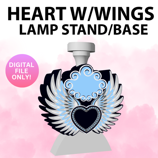 Heart With Wings Memorial Lamp Base (Digital File Only)