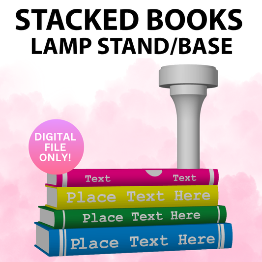 Stacked Books Lamp Base (Digital File Only)