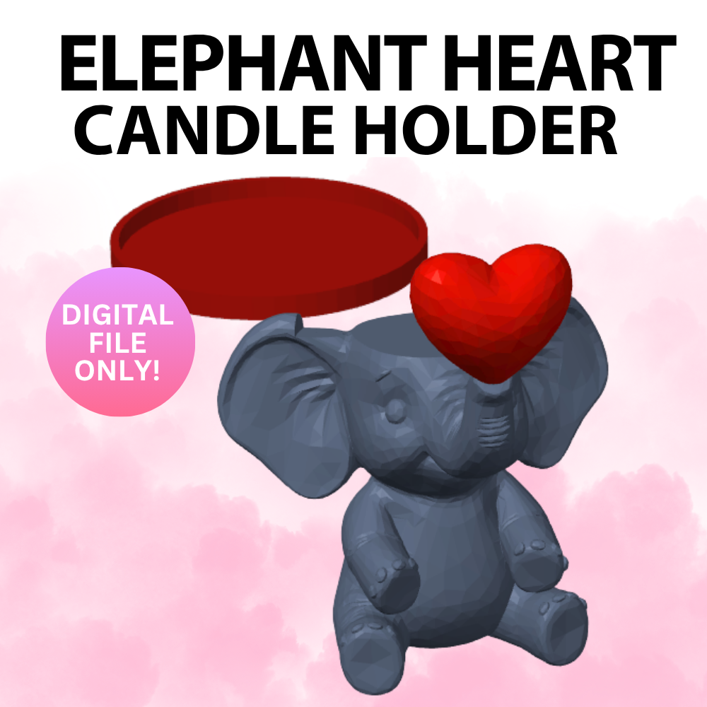 Elephant Heart Candle Holder (Digital File Only)