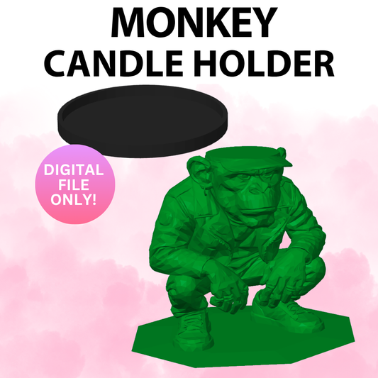 Monkey Candle Holder (Digital File Only)