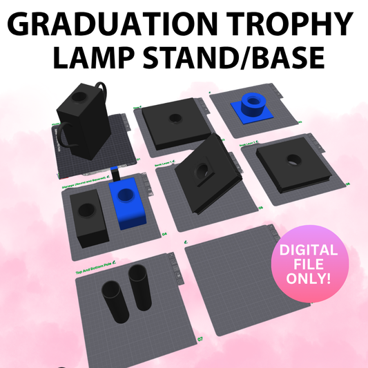 Graduation Trophy Lamp Base - SrewOn Parts (Digital File Only)