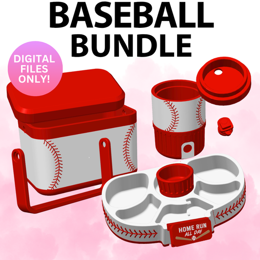 Baseball Can Cooler, Cooler & Snack Tray Bundle (Digital File Only)