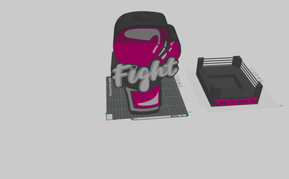 2 BOXING RING CANCER AWARENESS ,DIGITAL FILE ONLY
